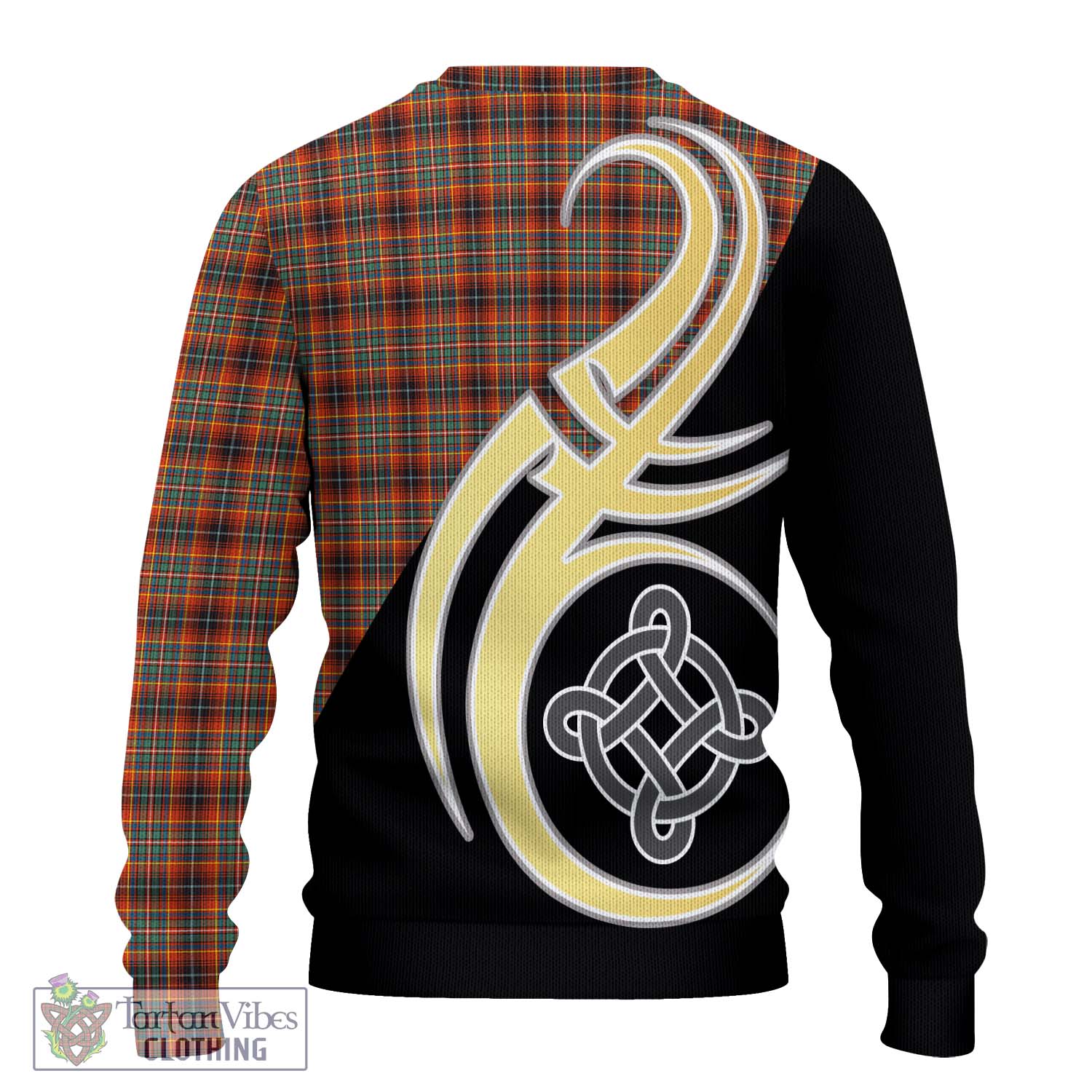 Innes Ancient Tartan Knitted Sweater with Family Crest and Celtic Symbol Style - Tartan Vibes Clothing