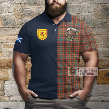 Innes Ancient Tartan Polo Shirt Alba with Scottish Lion Royal Arm Half Style