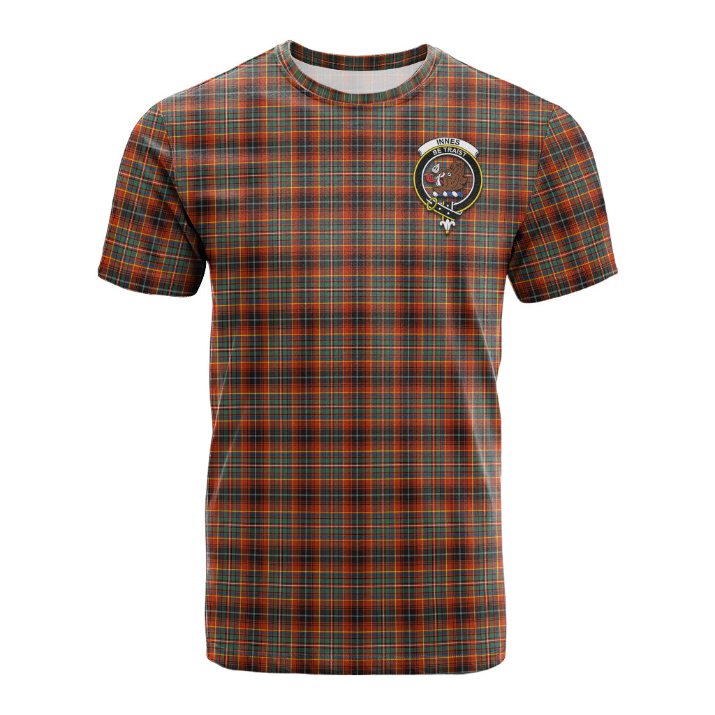 Innes Ancient Tartan T-Shirt with Family Crest - Tartan Vibes Clothing