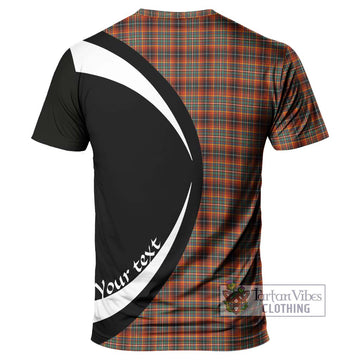 Innes Ancient Tartan T-Shirt with Family Crest Circle Style