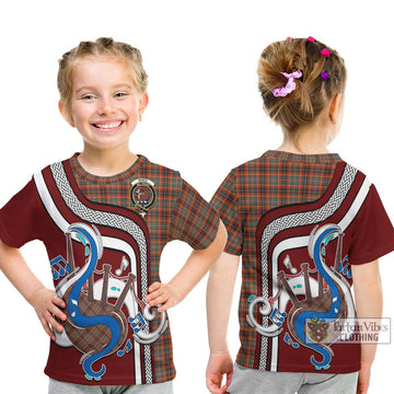 Innes Ancient Tartan Kid T-Shirt with Epic Bagpipe Style