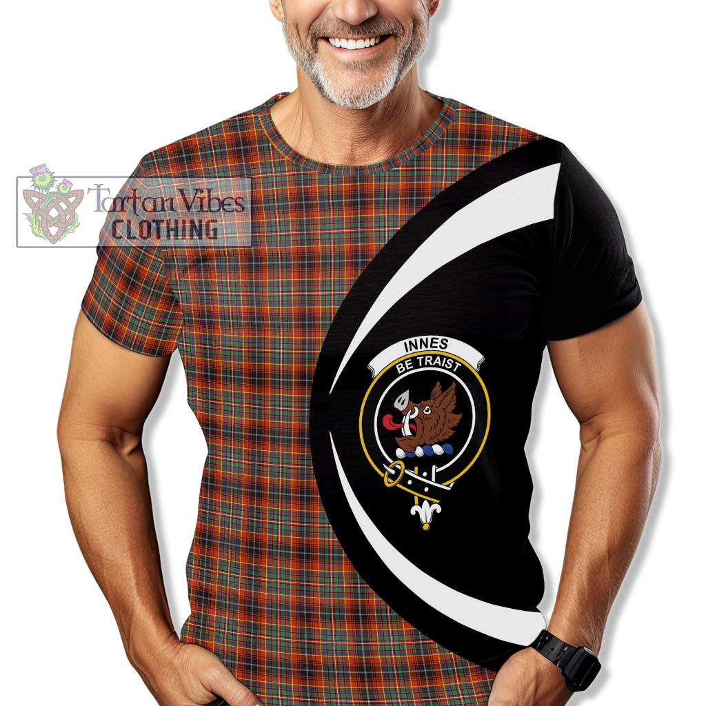 Tartan Vibes Clothing Innes Ancient Tartan T-Shirt with Family Crest Circle Style