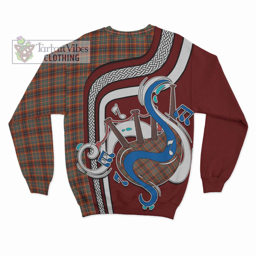 Tartan Vibes Clothing Innes Ancient Tartan Sweatshirt with Epic Bagpipe Style