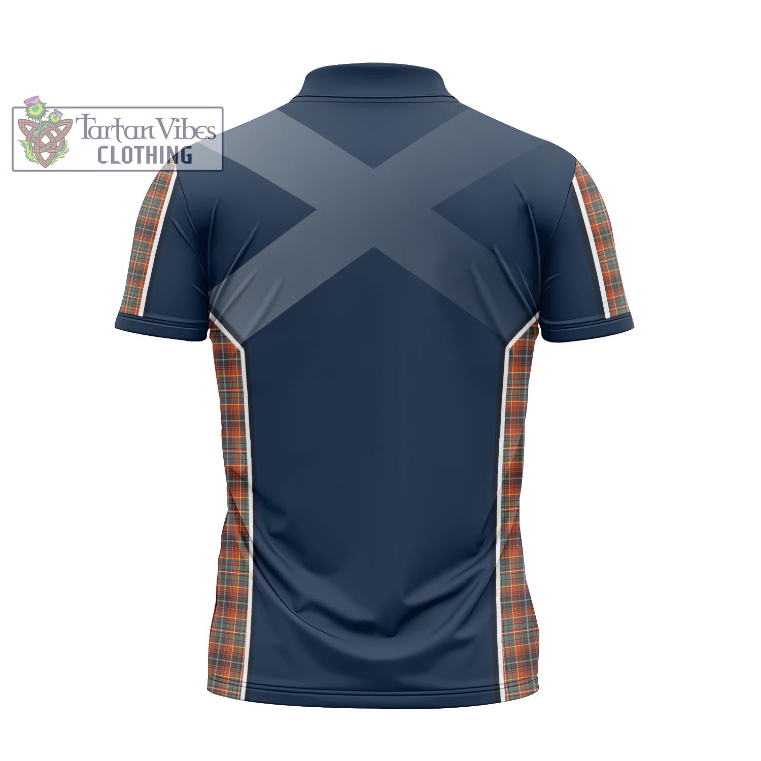 Tartan Vibes Clothing Innes Ancient Tartan Zipper Polo Shirt with Family Crest and Scottish Thistle Vibes Sport Style