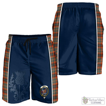 Innes Ancient Tartan Men's Shorts with Family Crest and Scottish Thistle Vibes Sport Style