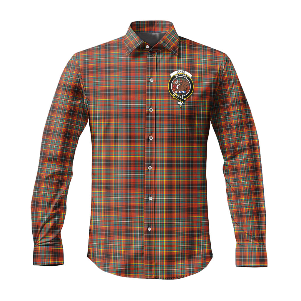 innes-ancient-tartan-long-sleeve-button-up-shirt-with-family-crest