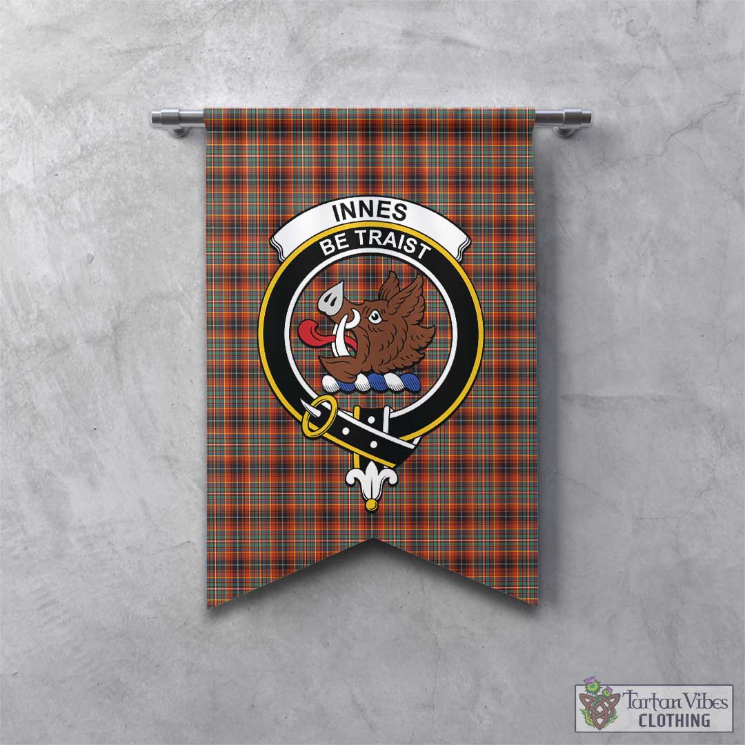 Tartan Vibes Clothing Innes Ancient Tartan Gonfalon, Tartan Banner with Family Crest