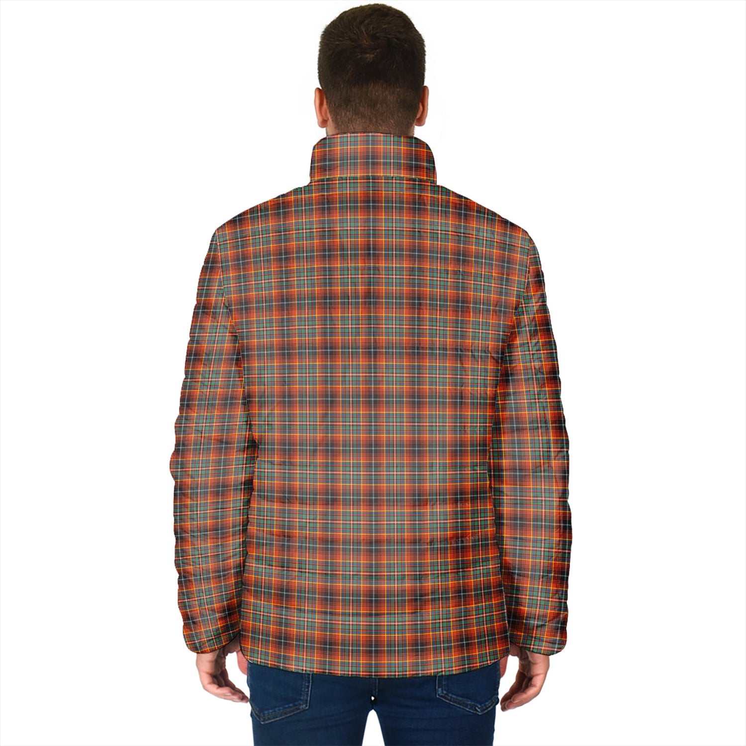 Innes Ancient Tartan Padded Jacket with Family Crest - Tartan Vibes Clothing