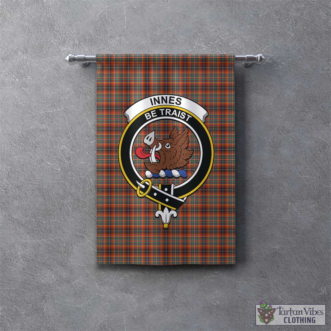 Tartan Vibes Clothing Innes Ancient Tartan Gonfalon, Tartan Banner with Family Crest