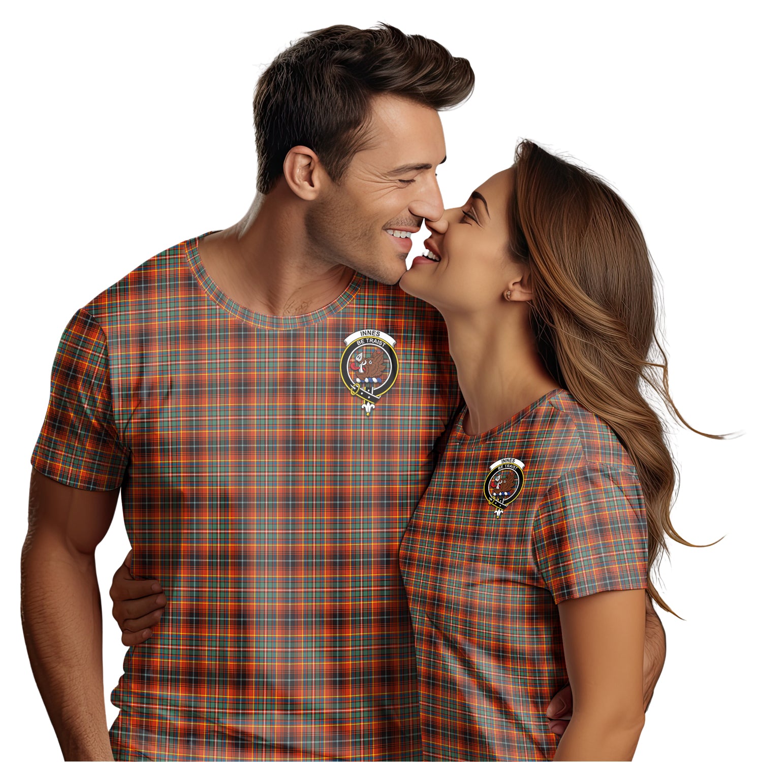 Innes Ancient Tartan T-Shirt with Family Crest - Tartan Vibes Clothing