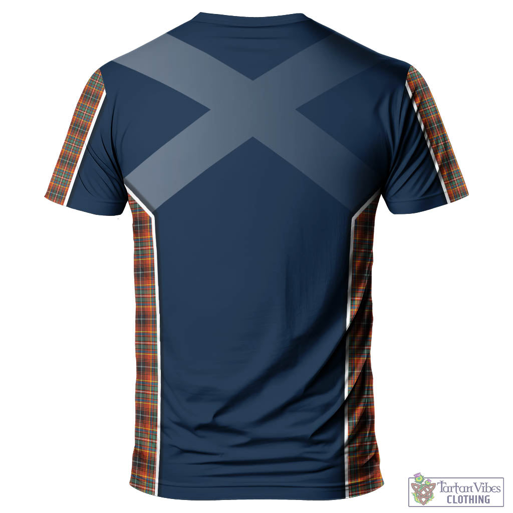 Tartan Vibes Clothing Innes Ancient Tartan T-Shirt with Family Crest and Lion Rampant Vibes Sport Style