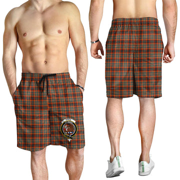 Innes Ancient Tartan Mens Shorts with Family Crest