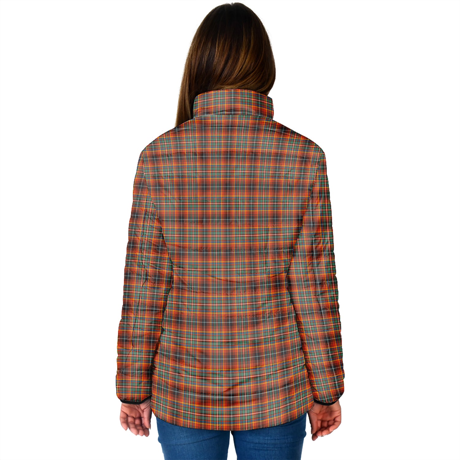 Innes Ancient Tartan Padded Jacket with Family Crest - Tartan Vibes Clothing