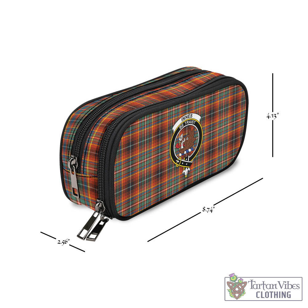 Tartan Vibes Clothing Innes Ancient Tartan Pen and Pencil Case with Family Crest