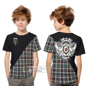 Innes Dress Tartan Kid T-Shirt with Family Crest and Military Logo Style