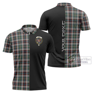 Innes Dress Tartan Zipper Polo Shirt with Family Crest and Half Of Me Style