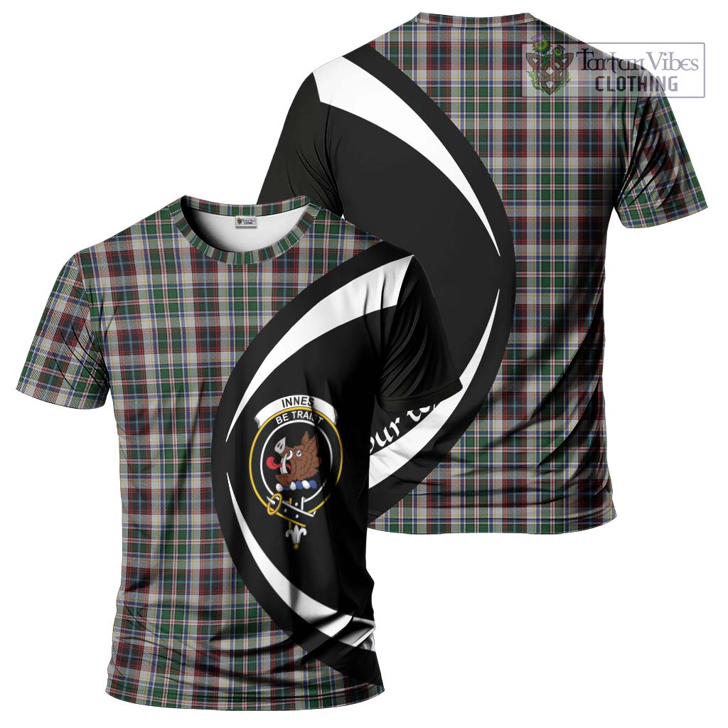 Tartan Vibes Clothing Innes Dress Tartan T-Shirt with Family Crest Circle Style