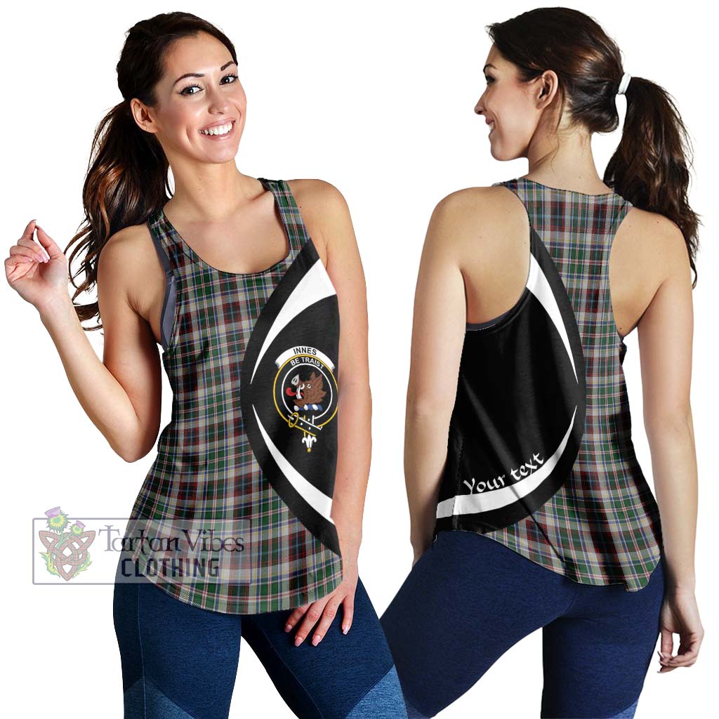 Innes Dress Tartan Women's Racerback Tanks with Family Crest Circle Style 4XL - Tartan Vibes Clothing