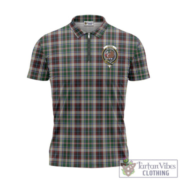 Innes Dress Tartan Zipper Polo Shirt with Family Crest