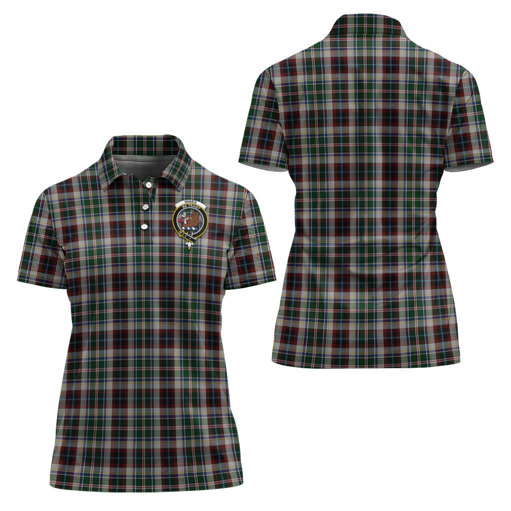 Innes Dress Tartan Polo Shirt with Family Crest For Women Women - Tartan Vibes Clothing