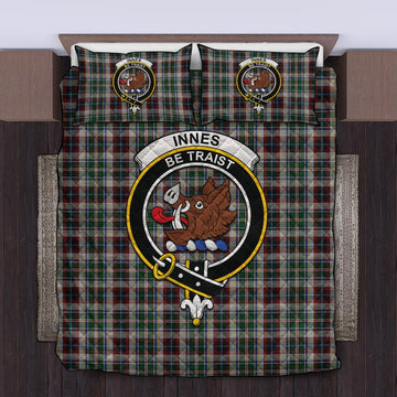 Innes Dress Tartan Quilt Bed Set with Family Crest