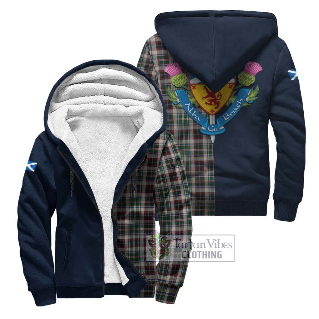 Tartan Vibes Clothing Innes Dress Tartan Sherpa Hoodie with Scottish Lion Royal Arm Half Style