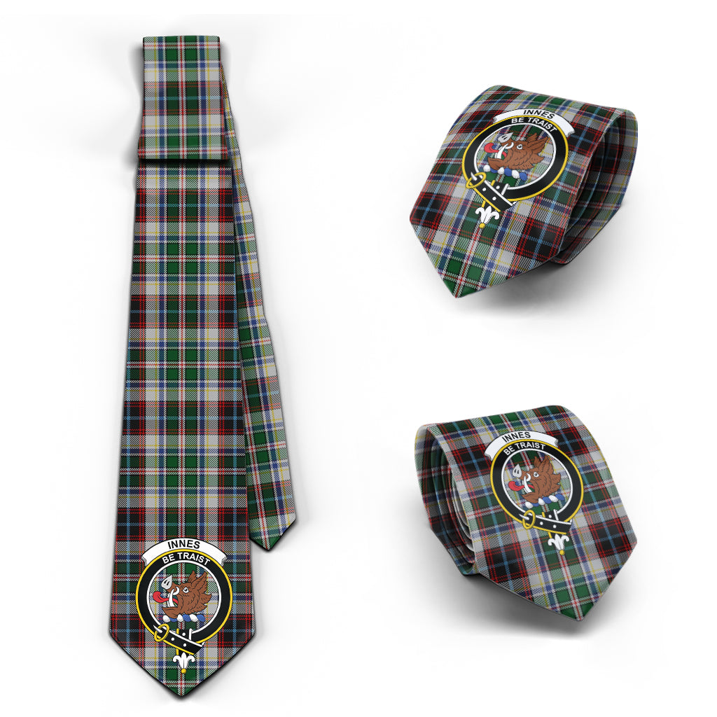 Innes Dress Tartan Classic Necktie with Family Crest Necktie One Size - Tartan Vibes Clothing