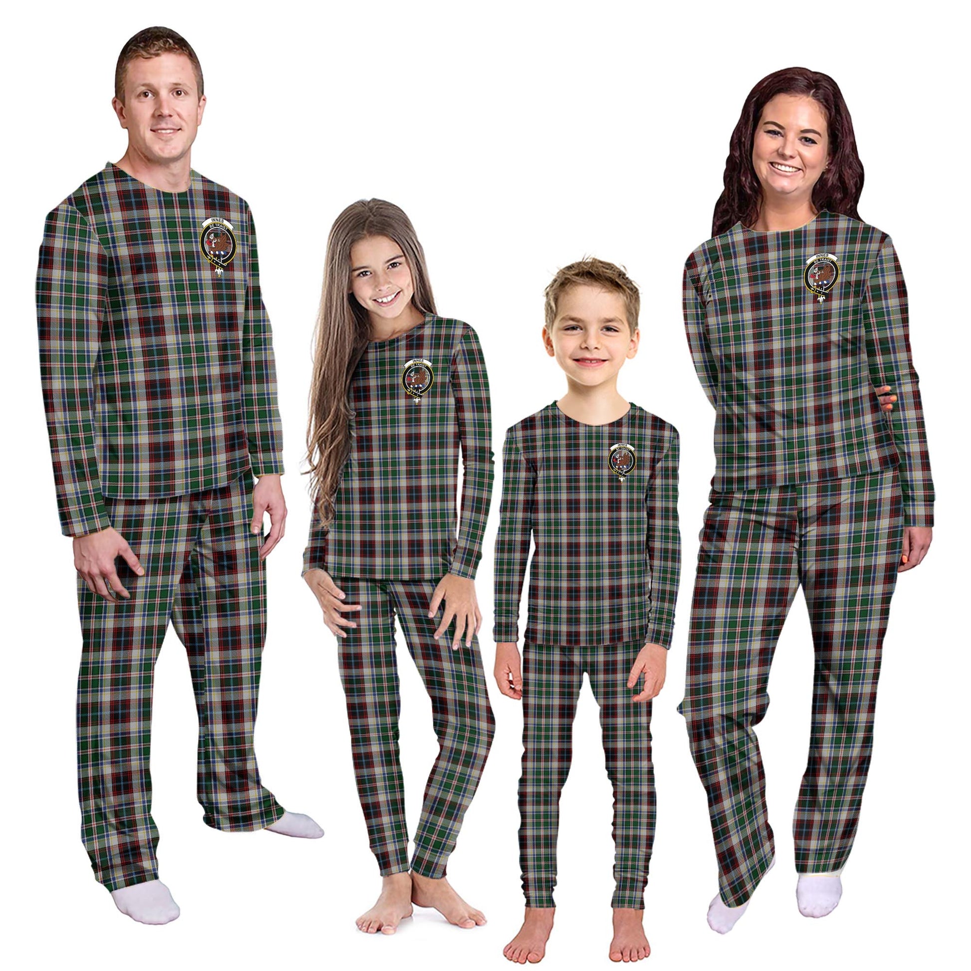 Innes Dress Tartan Pajamas Family Set with Family Crest Kid - Tartan Vibes Clothing