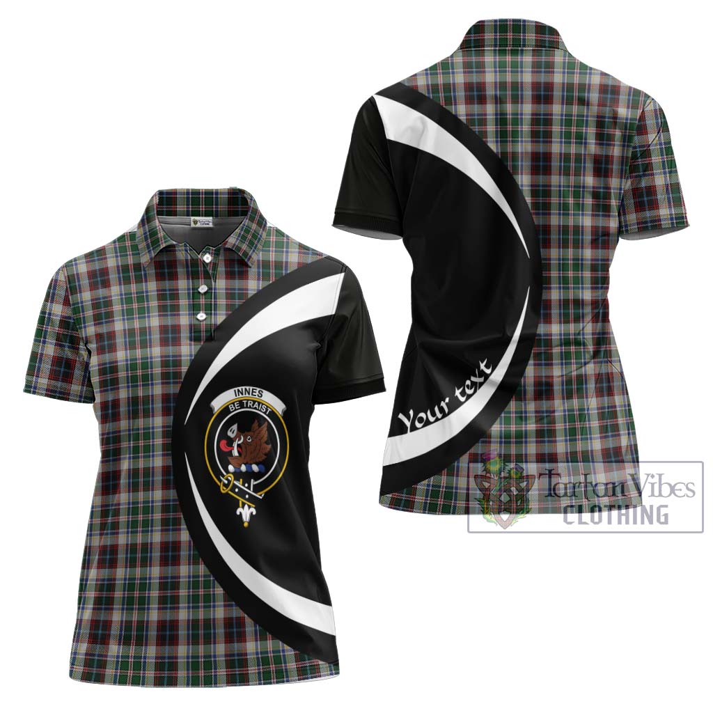 Innes Dress Tartan Women's Polo Shirt with Family Crest Circle Style Women - Tartan Vibes Clothing