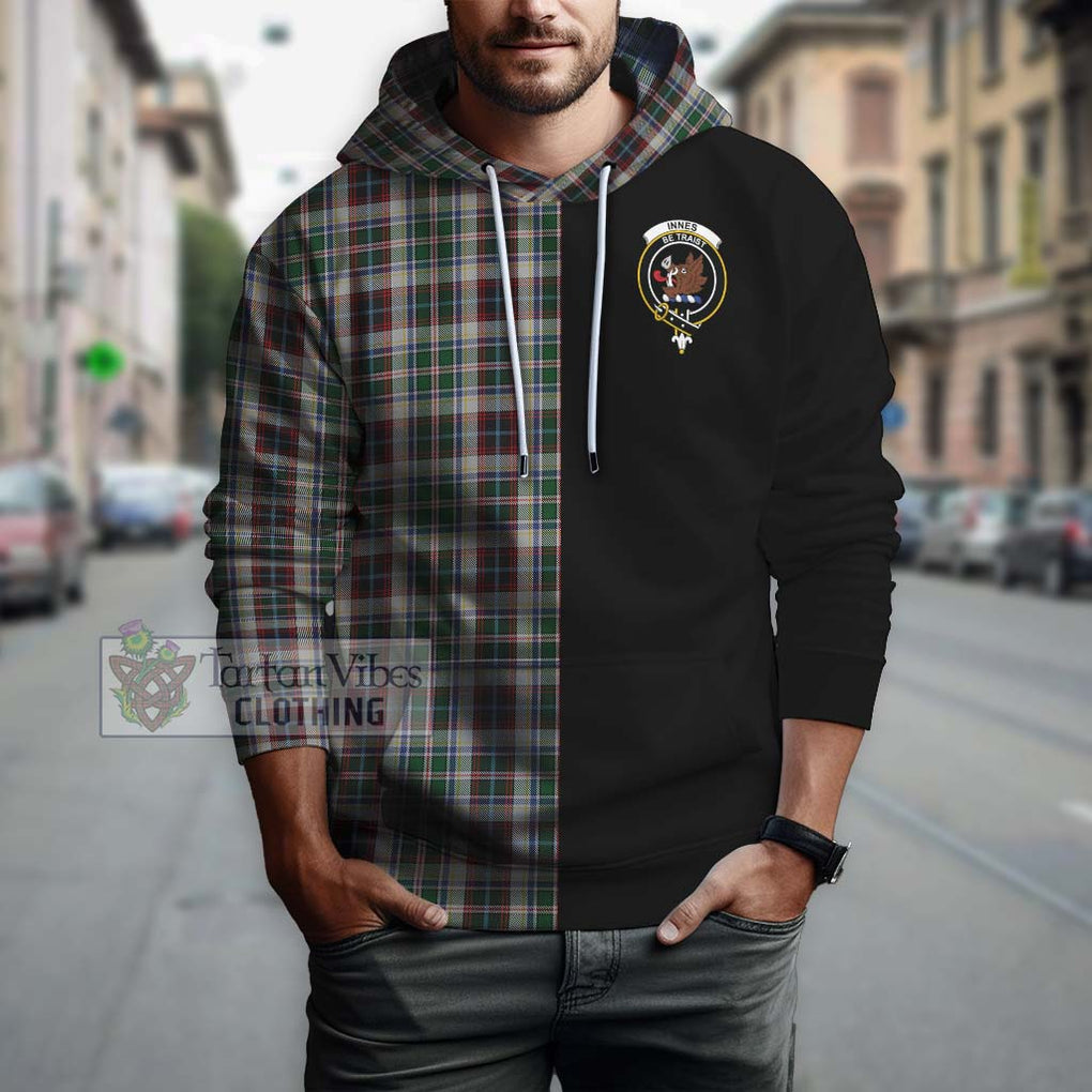 Innes Dress Tartan Hoodie with Family Crest and Half Of Me Style Zip Hoodie - Tartanvibesclothing Shop