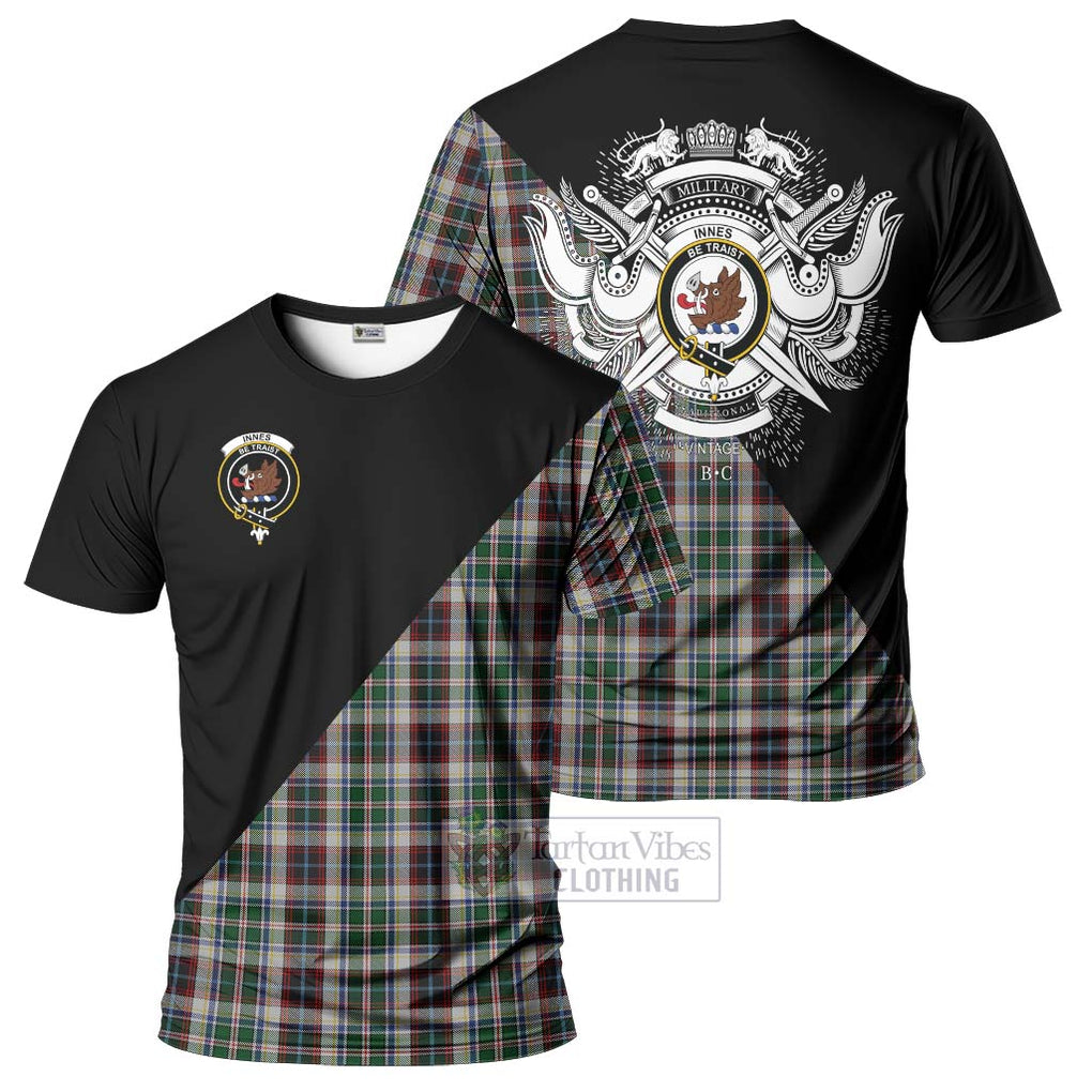 Innes Dress Tartan T-Shirt with Family Crest and Military Logo Style Kid's Shirt - Tartanvibesclothing Shop