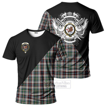 Innes Dress Tartan T-Shirt with Family Crest and Military Logo Style