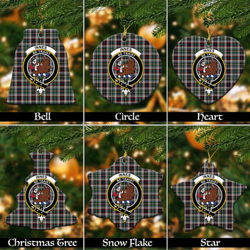 Innes Dress Tartan Christmas Ceramic Ornaments with Family Crest