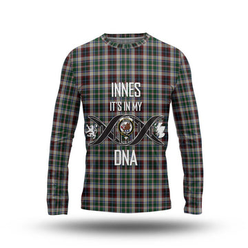 Innes Dress Tartan Long Sleeve T-Shirt with Family Crest DNA In Me Style