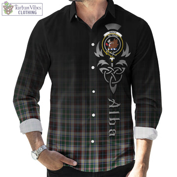 Innes Dress Tartan Long Sleeve Button Up Featuring Alba Gu Brath Family Crest Celtic Inspired