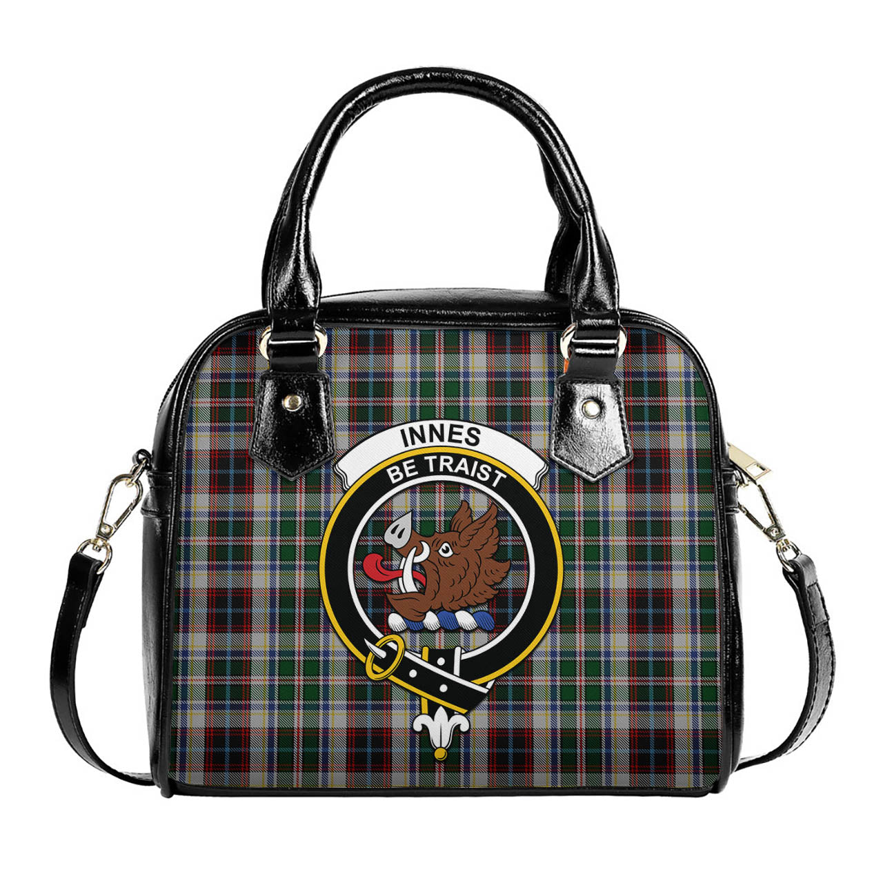 Innes Dress Tartan Shoulder Handbags with Family Crest One Size 6*25*22 cm - Tartanvibesclothing