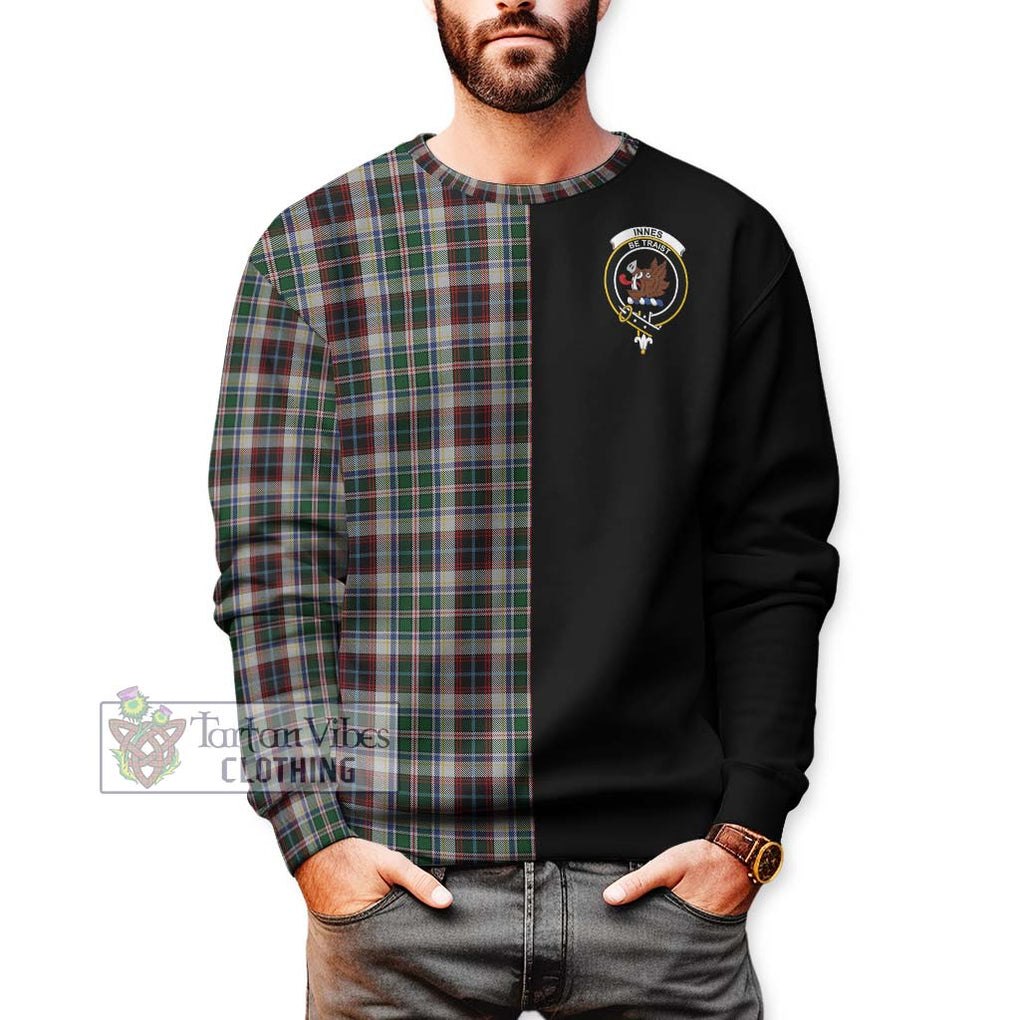 Innes Dress Tartan Sweatshirt with Family Crest and Half Of Me Style Unisex - Tartanvibesclothing Shop