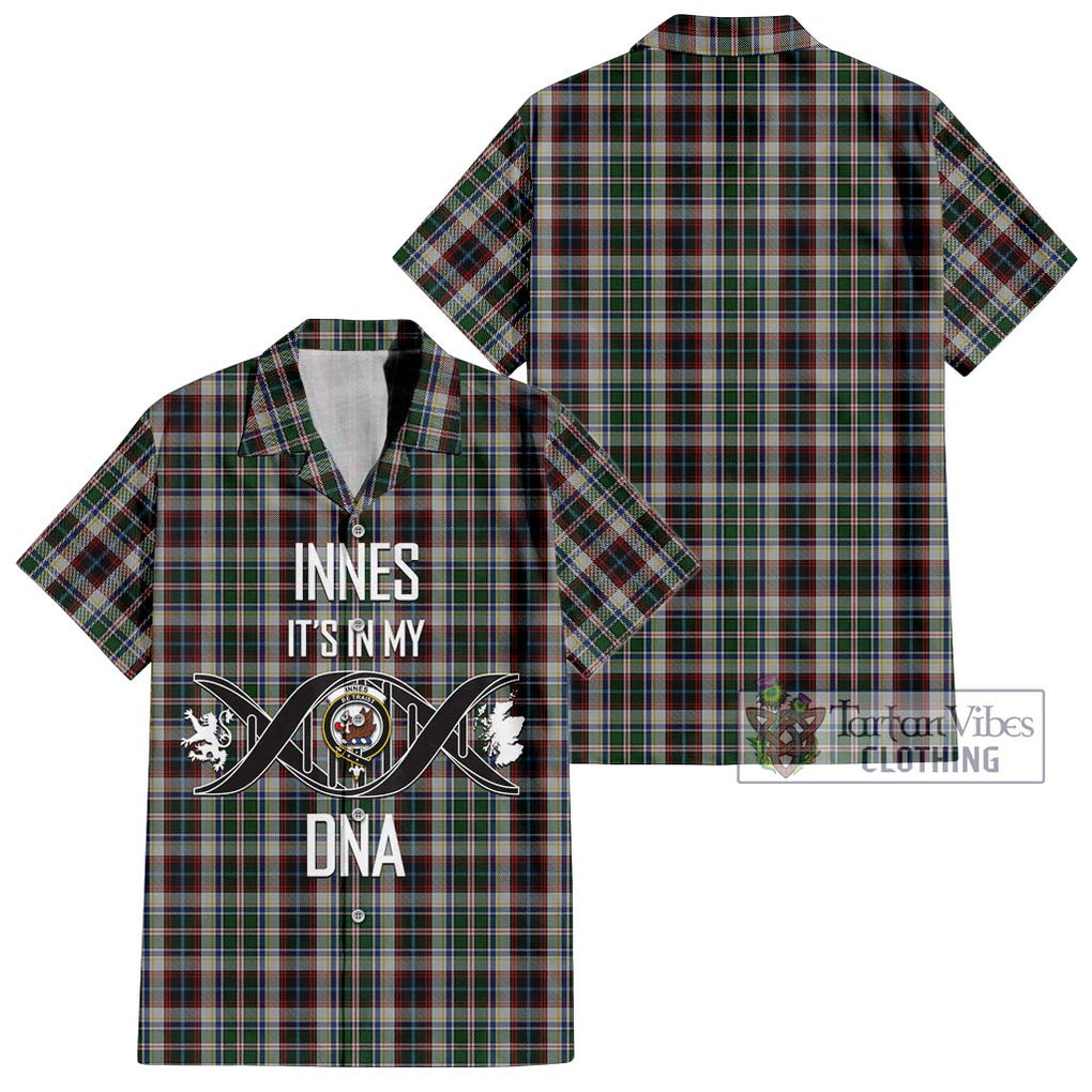 Innes Dress Tartan Short Sleeve Button Shirt with Family Crest DNA In Me Style Kid - Tartanvibesclothing Shop