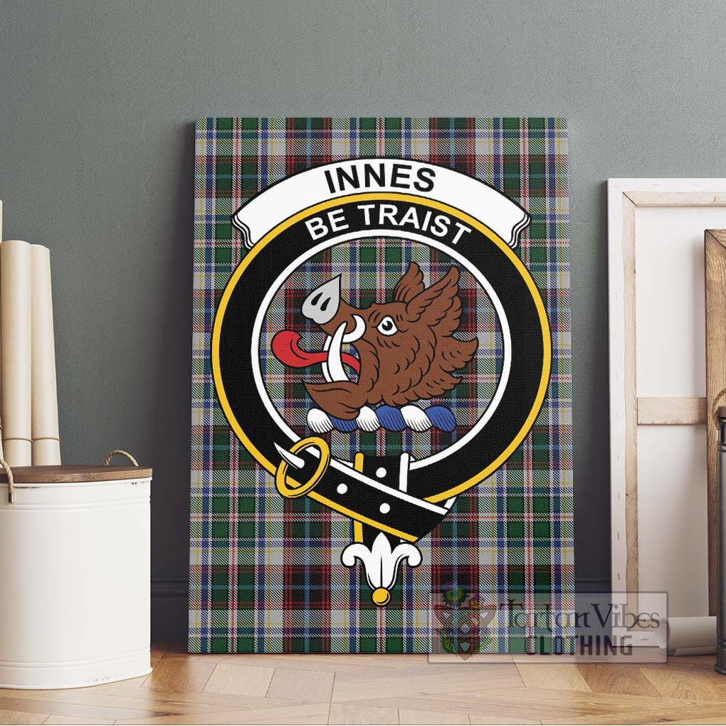 Innes Dress Tartan Canvas Print Wall Art with Family Crest Without Frame - Tartan Vibes Clothing