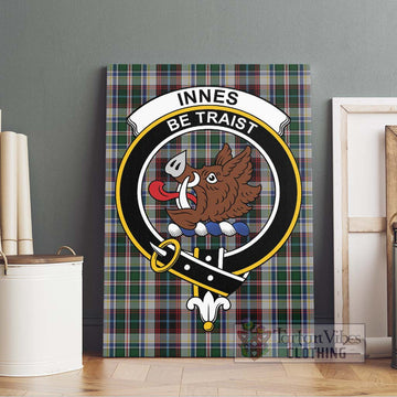 Innes Dress Tartan Canvas Print Wall Art with Family Crest