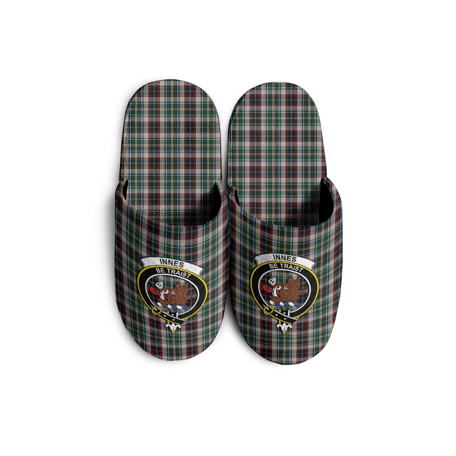 Innes Dress Tartan Home Slippers with Family Crest - Tartanvibesclothing