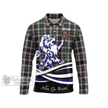 Innes Dress Tartan Long Sleeve Polo Shirt with Alba Gu Brath Regal Lion Emblem