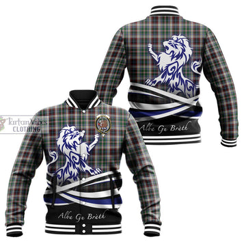 Innes Dress Tartan Baseball Jacket with Alba Gu Brath Regal Lion Emblem