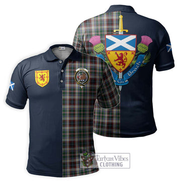 Innes Dress Tartan Polo Shirt Alba with Scottish Lion Royal Arm Half Style