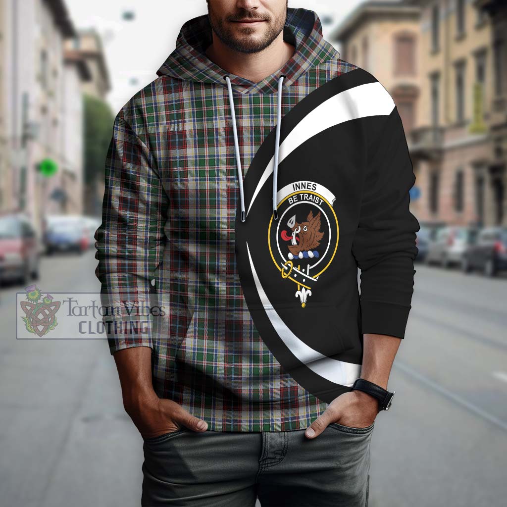 Tartan Vibes Clothing Innes Dress Tartan Hoodie with Family Crest Circle Style