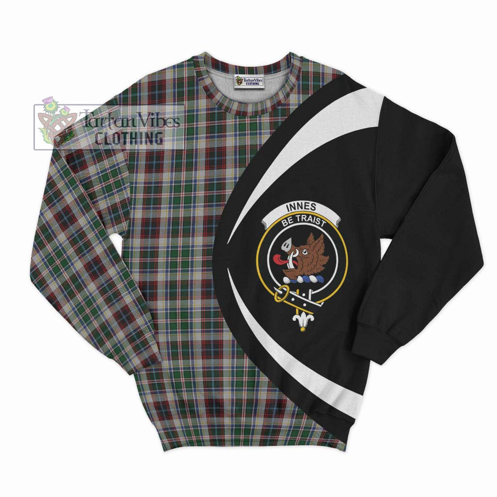 Innes Dress Tartan Sweatshirt with Family Crest Circle Style Unisex - Tartan Vibes Clothing