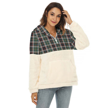 Innes Dress Tartan Women's Borg Fleece Hoodie With Half Zip