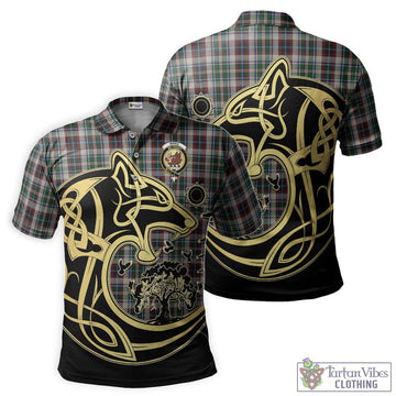 Innes Dress Tartan Polo Shirt with Family Crest Celtic Wolf Style