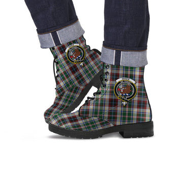 Innes Dress Tartan Leather Boots with Family Crest