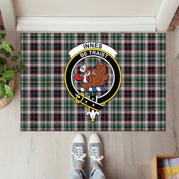 Innes Dress Tartan Door Mat with Family Crest